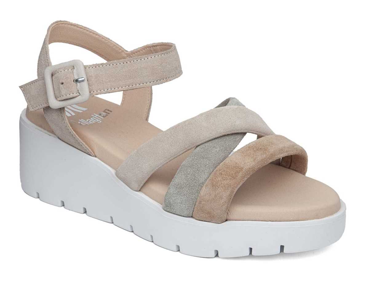 Callaghan 32000 Bera Sleehak Sandalen Dames Beige Groen Bruin | QVL6016ML