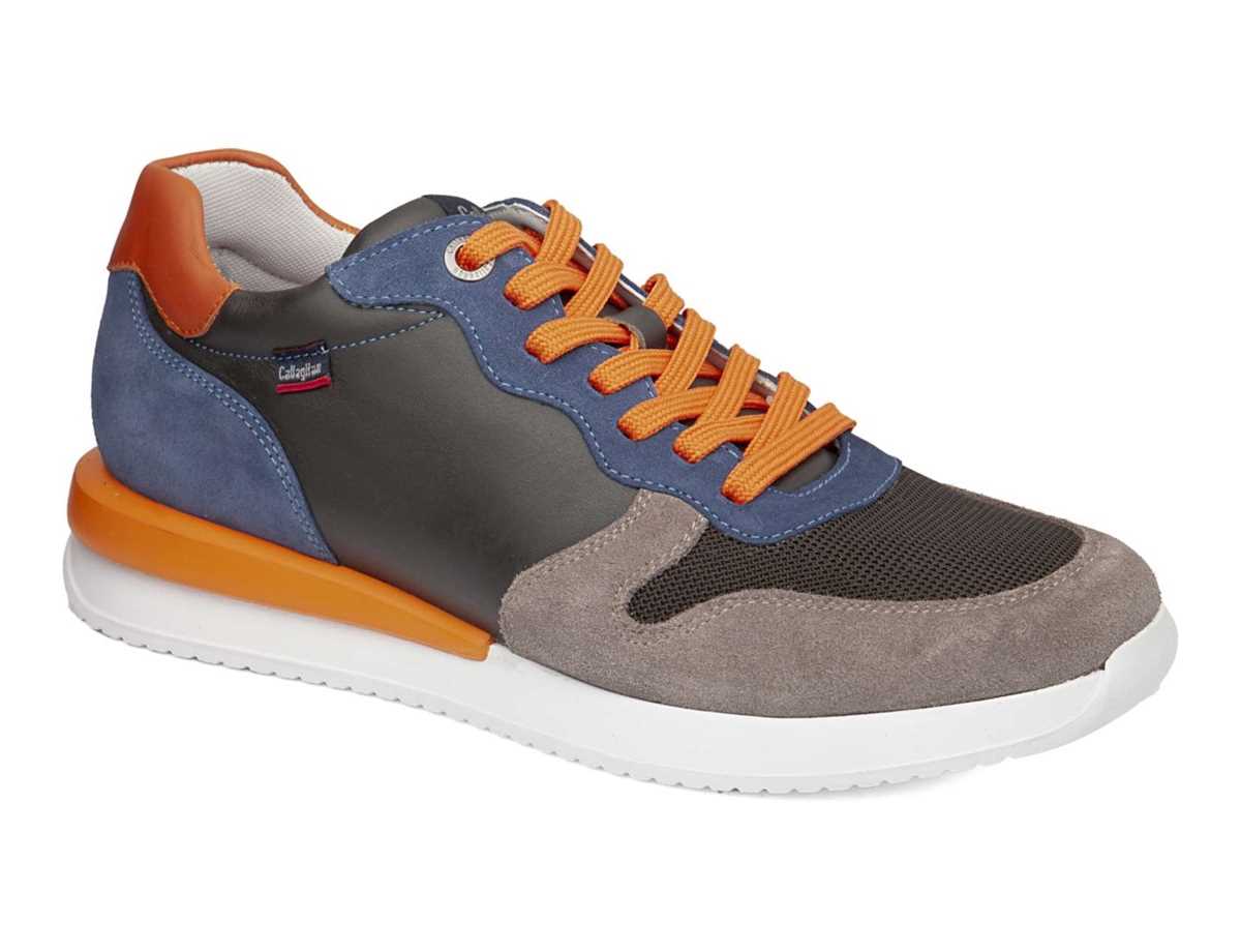 Callaghan 51103 Moses Sneakers Heren Grijs Blauw Oranje | VNP622QE