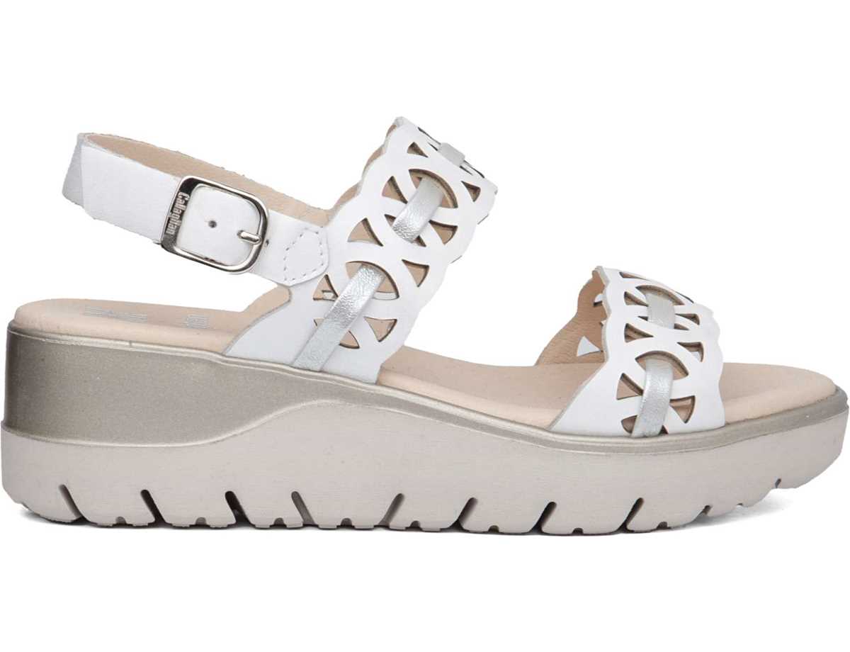 Callaghan 26517 Uwanja Sleehak Sandalen Dames Wit Zilver | WYC752GX