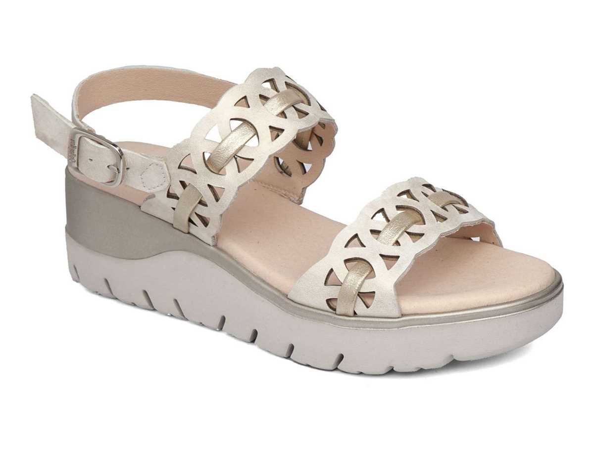 Callaghan 26517 Uwanja Sleehak Sandalen Dames Beige Goud | YDS5919EA