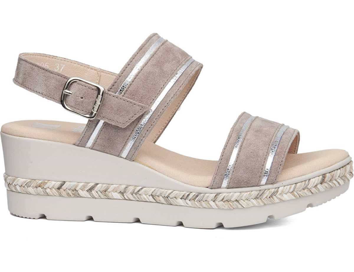 Callaghan 29805 Mara Sleehak Sandalen Dames Beige Zilver | FYA4555YK