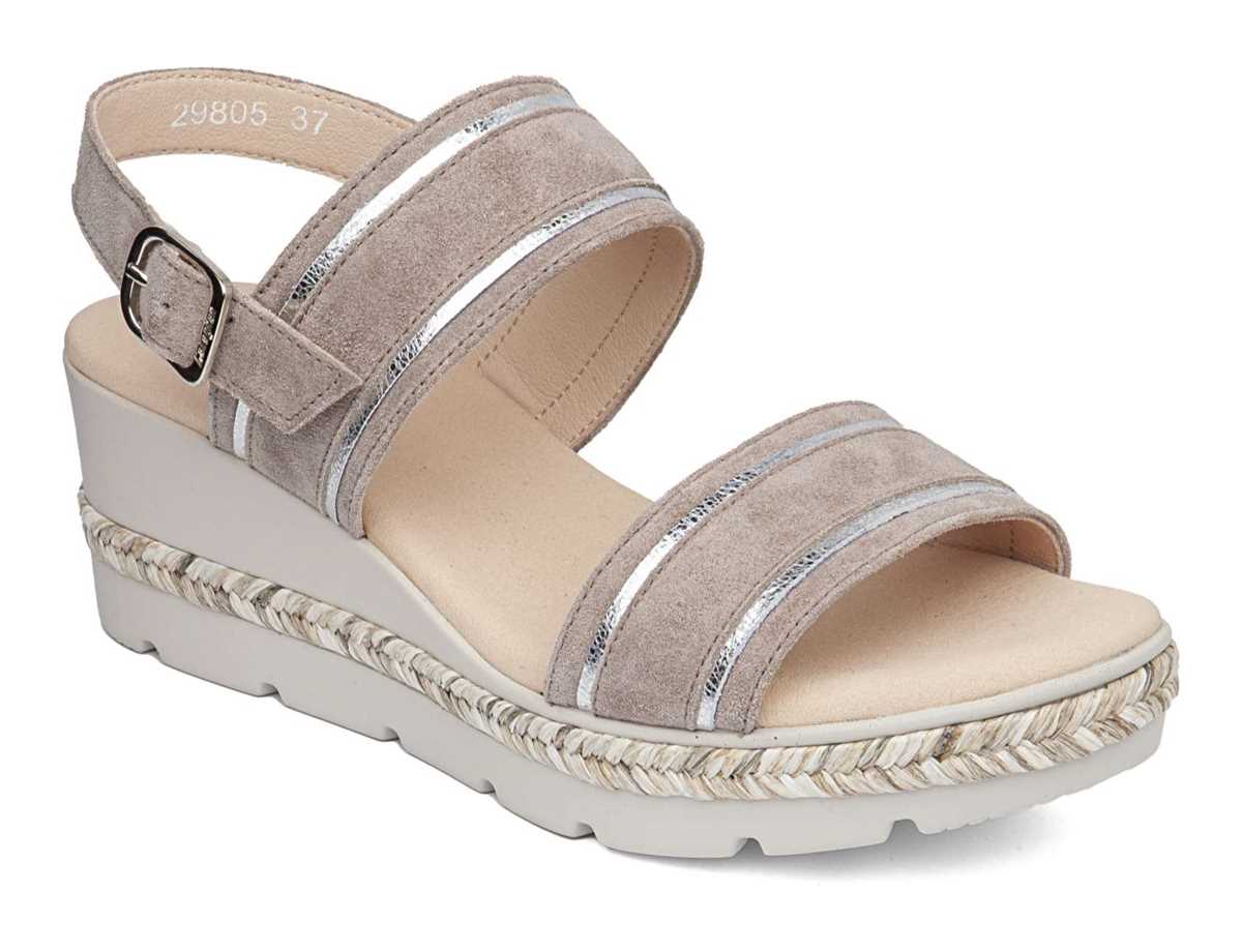 Callaghan 29805 Mara Sleehak Sandalen Dames Beige Zilver | FYA4555YK