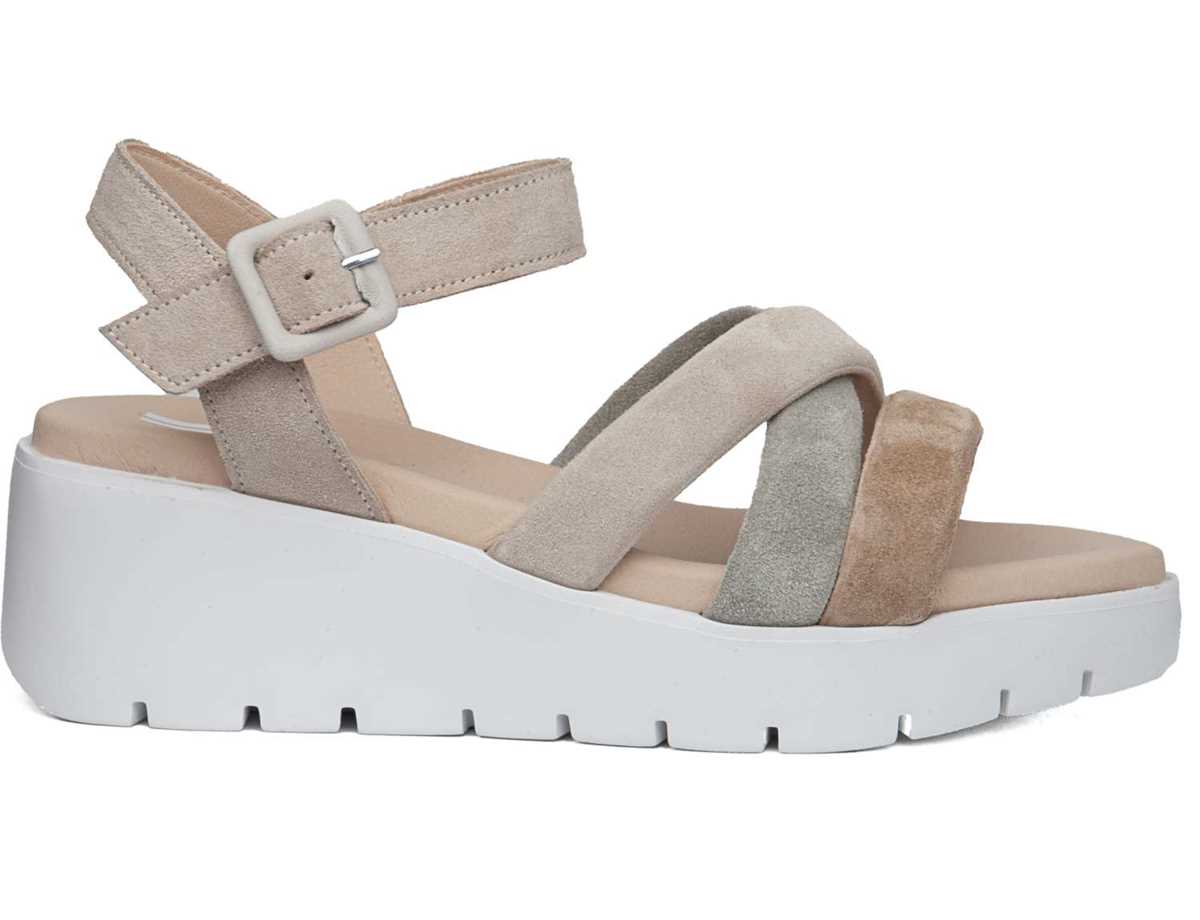 Callaghan 32000 Bera Sleehak Sandalen Dames Beige Groen Bruin | QVL6016ML