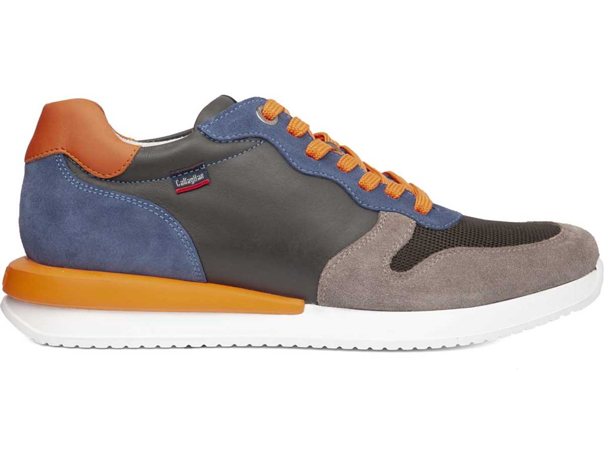 Callaghan 51103 Moses Sneakers Heren Grijs Blauw Oranje | VNP622QE