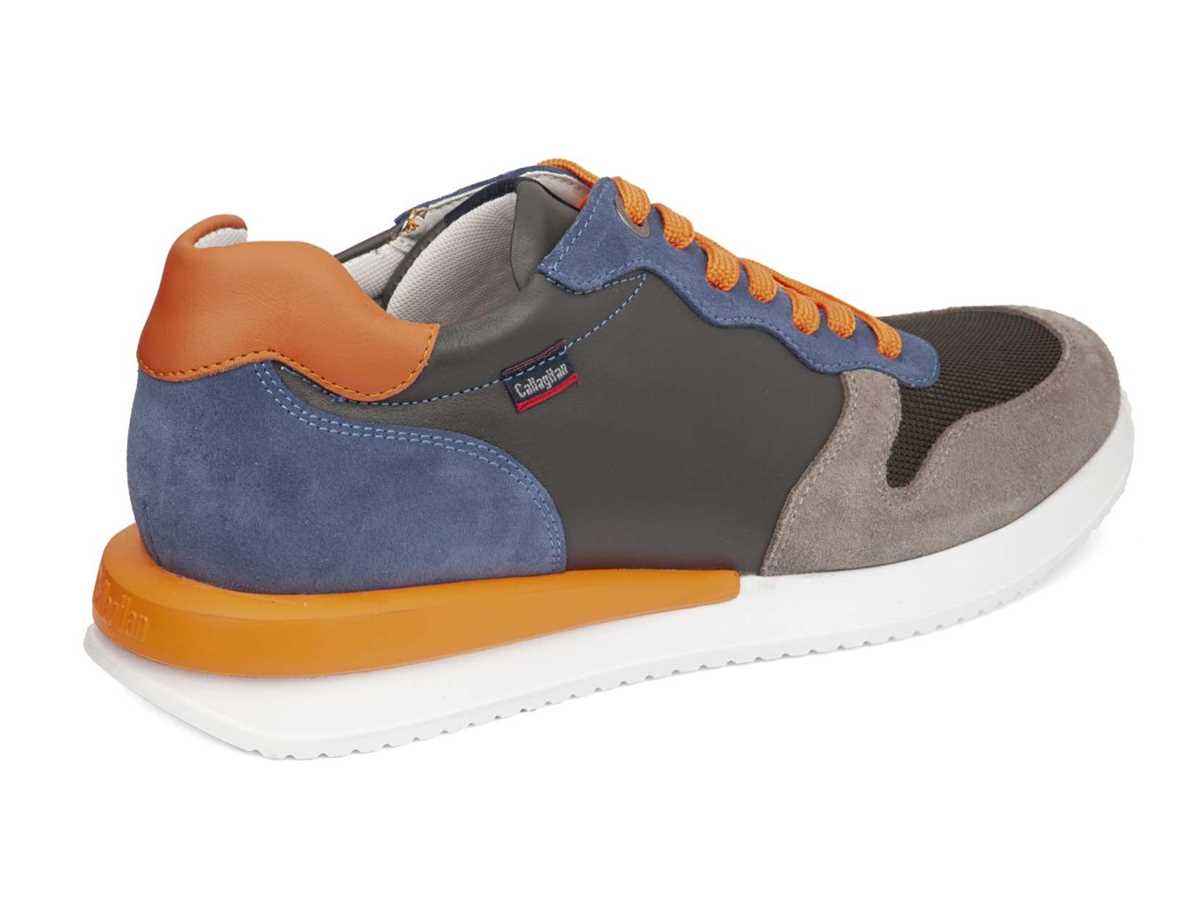 Callaghan 51103 Moses Sneakers Heren Grijs Blauw Oranje | VNP622QE