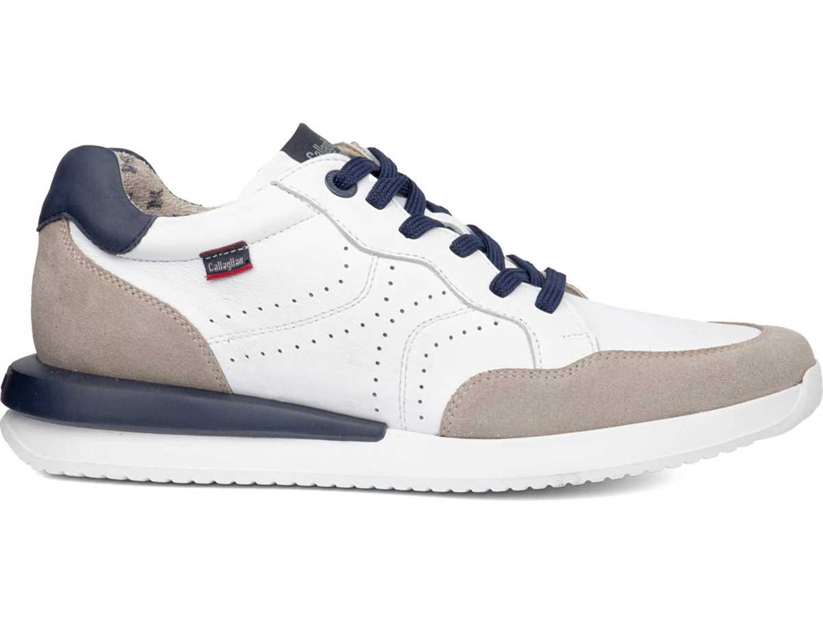 Callaghan 51107 Moses Sneakers Heren Wit Beige Blauw | YBJ1336BB