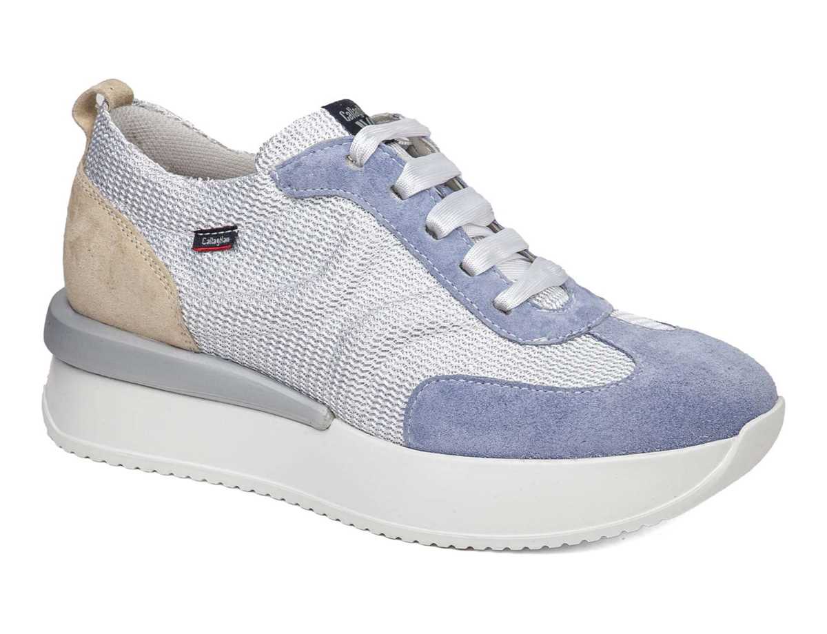 Callaghan 51200 Dina Sneakers Dames Blauw Wit Beige | CVE2513XZ